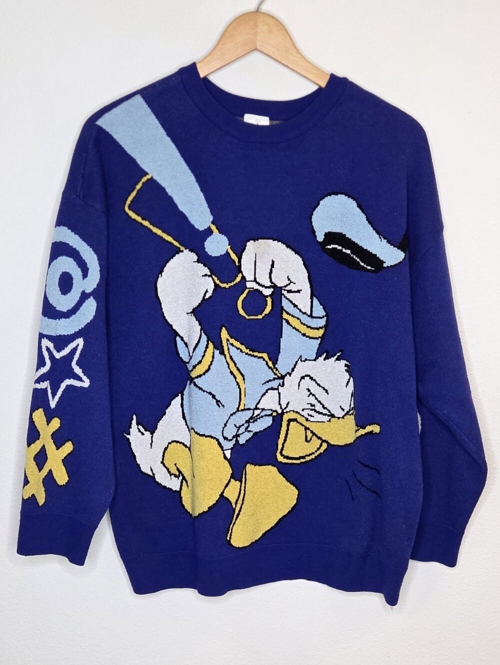 Disney Angry Donald Duck Crewneck Sweater in Royal Blue - Unisex